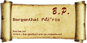 Bergenthal Páris névjegykártya